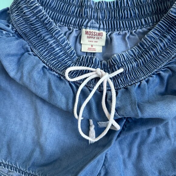 Mossimo Supply Denim Shorts Drawstring Elastic Waist Super Short Women's Size S - Picture 3 of 4